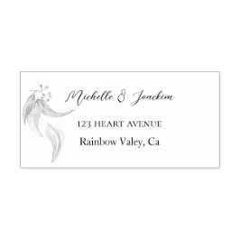 水芸術的色ユーカリイラストレーション セルフインキングスタンプ