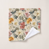 水芸術的色ヴィンテージ花エレガントかわいい バスタオルセット (ウォッシュタオル)