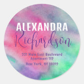 水芸術的色丸差出人住所ラベル ラウンドシール (正面)