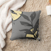 水芸術的色葉 |濃い灰色と黄色 クッション (ブランケット)