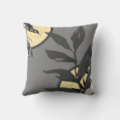 水芸術的色葉 |濃い灰色と黄色 クッション (裏面)