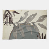 水芸術的色葉 | Sage Greenとアイボリー キッチンタオル (横)