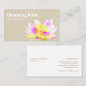 水芸術的色蓮の花自然美しい 名刺 (正面/裏面)