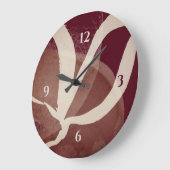 水芸術的色 |ワインクリートナット&クリーム ラージ壁時計 (傾斜)
