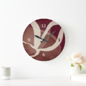 水芸術的色 |ワインクリートナット&クリーム ラージ壁時計 (ホーム)