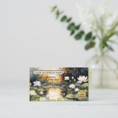 水芸術的色Lotus瞑想ヨガ 名刺 (スタンド正面)