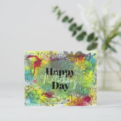 水芸術的鮮やか色とインク母の日 ポストカード (スタンド正面)