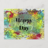 水芸術的鮮やか色とインク母の日 ポストカード (正面)