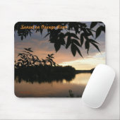 水葉および漁師のOswego Riの日没… マウスパッド (マウス)