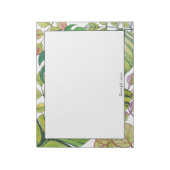 水葉色の可愛いトロピカル ノートパッド (回転)