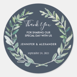 水葉色の木結婚材の好意 ラウンドシール