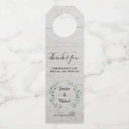 水葉色素朴な木結婚の感謝 ボトルネックタグ