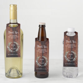 水葉色素朴な木結婚の感謝 ボトルネックタグ