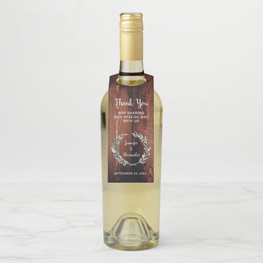 水葉色素朴な木結婚の感謝 ボトルネックタグ (ボトル)