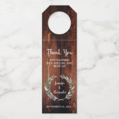 水葉色素朴な木結婚の感謝 ボトルネックタグ (正面)