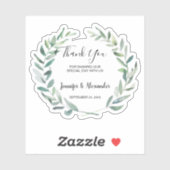 水葉色結婚のThank Youカスタム Cut シール (シート)