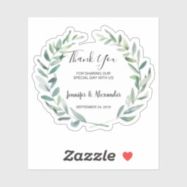 水葉色結婚のThank Youカスタム Cut シール