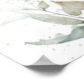 水葉色緑の結婚歓迎サイン ポスター (角)