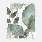 水葉色 – 水色 フリースブランケット (正面)