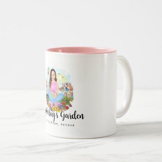 水虫の庭のマグ書ドリーム信じ、 ツートーンマグカップ (正面右)