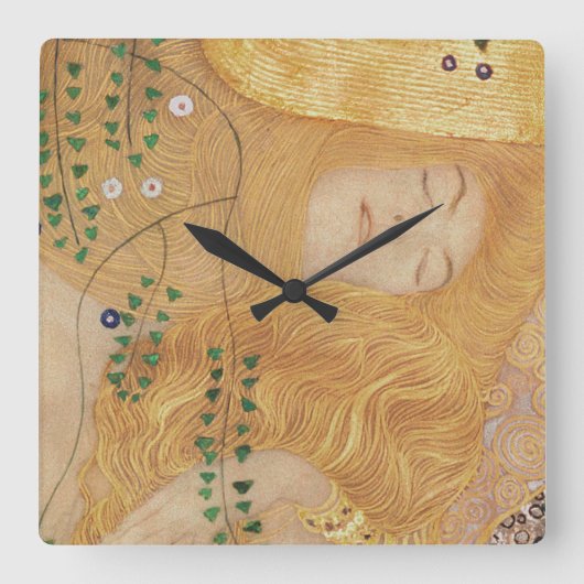 水蛇のグスタフのクリムト|の詳細I スクエア壁時計 (正面)