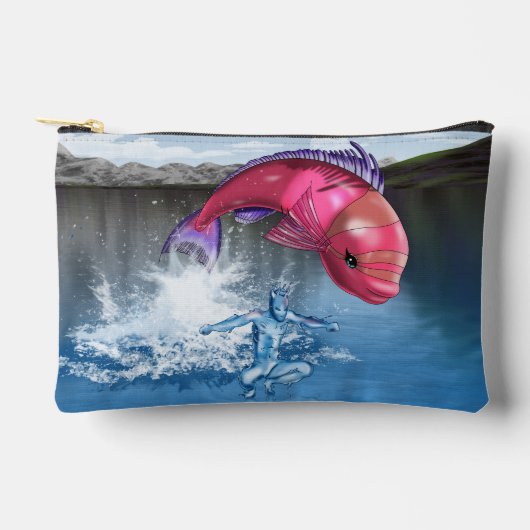 水要素（青） アクセサリーポーチ (正面)