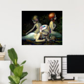 水要素ARTプリント人魚イルカ ポスター (ホームオフィス)