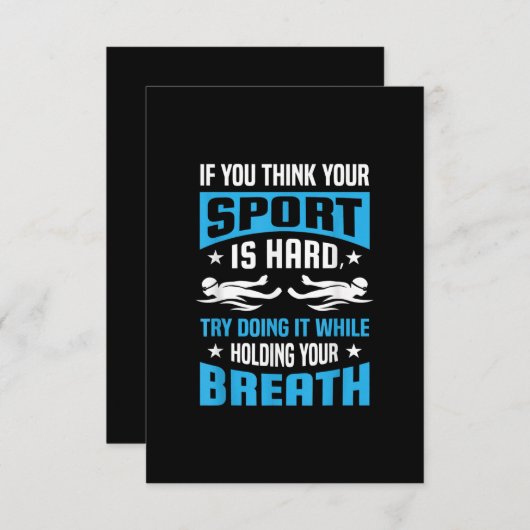 水誇りを持った泳好き引用文ギフト泳ぐ人ことわざ エンクロージャーカード (正面/裏面)