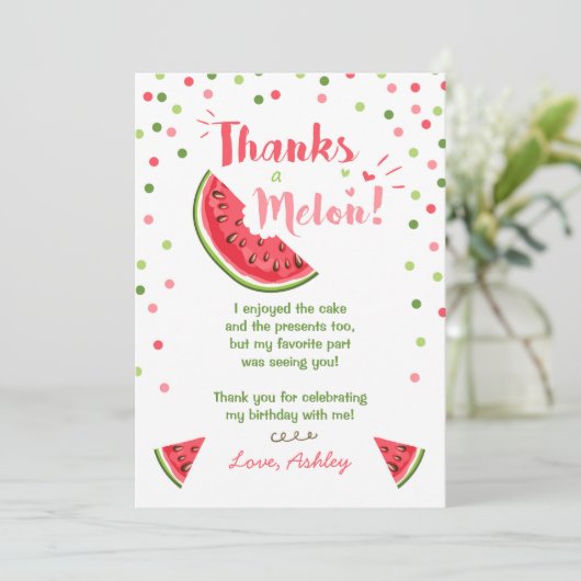 水誕生会のメロンのサンキューカードの夏 サンキューカード (スタンド正面)