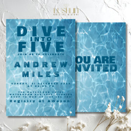 水誕生日スプラッシュプールサマー祝ク 招待状