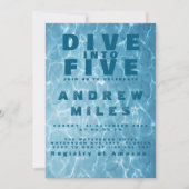 水誕生日スプラッシュプールサマー祝ク 招待状 (正面)