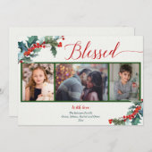 水賛美色のホールリーベリー3枚フォトカード (正面/裏面)