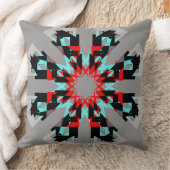 水赤く黒い灰色のはっきりしたでモダンなデザイナー枕 クッション (ブランケット)