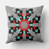 水赤く黒い灰色のはっきりしたでモダンなデザイナー枕 クッション (裏面)