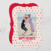 水赤と白色水玉模様カスタム写真 (正面/裏面)