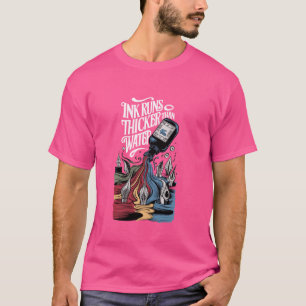 水走泉筆より太いインキ Tシャツ
