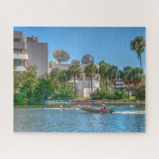 水路でのボート乗務員訓練 ジグソーパズル (横)