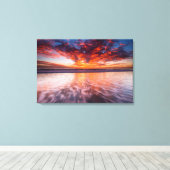 水路の島々の夕日 キャンバスプリント (インサイチュ (ウッドフロア))