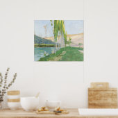 水路の近くに生えるポプラ ポスター (キッチン)