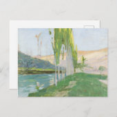 水路の近くに生えるポプラ ポストカード (正面/裏面)