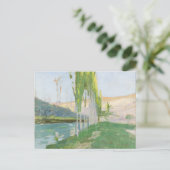 水路の近くに生えるポプラ ポストカード (スタンド正面)