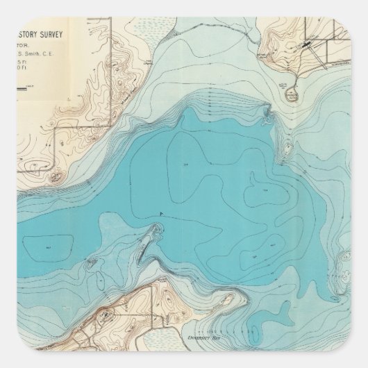 水路図メンドタ湖 スクエアシール (正面)