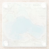 水路測量の地図湖Mendota ガラスコースター (裏面)
