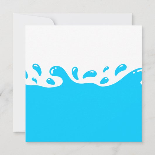 水跳ねボーイプールパーティー誕生日招待状 招待状 (裏面)