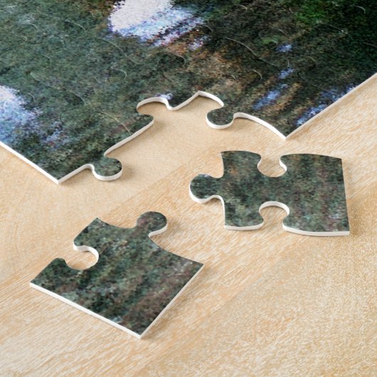 水車の鴨池絵画の写真の追加 ジグソーパズル (側面)