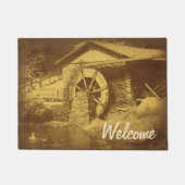 水車アヒル池ヴィンテージへようこそ ドアマット (正面)