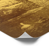 水車アヒル池ヴィンテージルック ポスター (角)