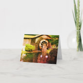 水車アヒル池絵画のノートカード サンキューカード (正面)