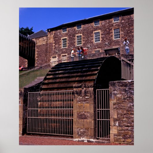 水車ニューラナークスコットランドポストカード ポスター (正面)