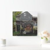 水車時計 スクエア壁時計 (ホーム)